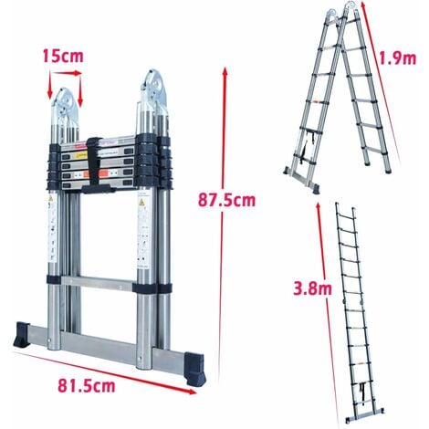 Teleskopleiter Klappleiter M Mit Stabilisator Rutschfester