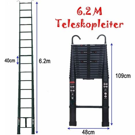 M Teleskopleiter Ausziehleiter Mit Abnehmbarem Haken F R Wohnmobil