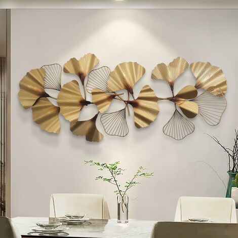 D Wandbild Ginkgo Aus Metall In Gold X Cm Wanddeko Wandschmuck