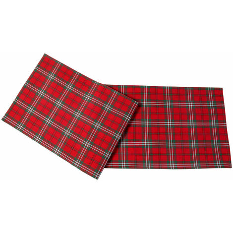 HOMESCAPES Cotton Christmas Prince Edward Tartan Pack Of 2 Placemats