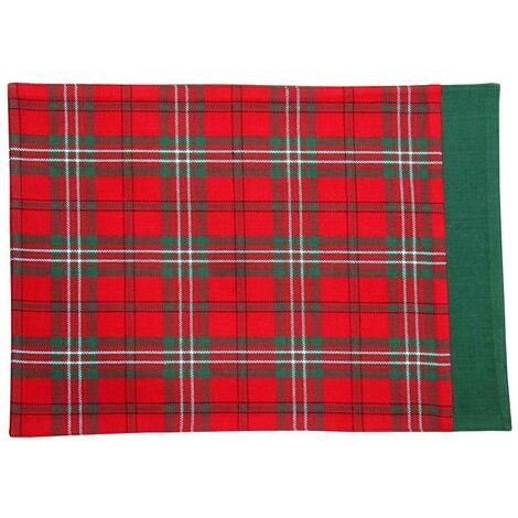 Homescapes Cotton Christmas Prince Edward Tartan Pack Of Placemats