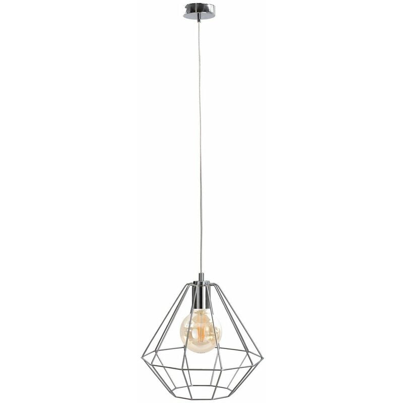 Keter Lighting 690 Faro Wire Frame Suspension Plafonnier Argent 29cm