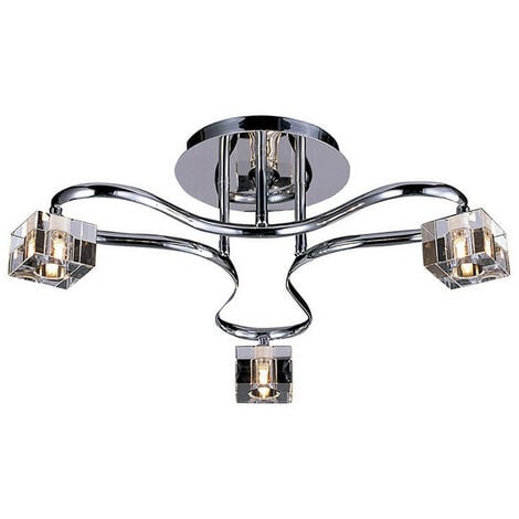 Inspired Sisco Semi Plafonnier Rond Ampoules G Chrome Poli