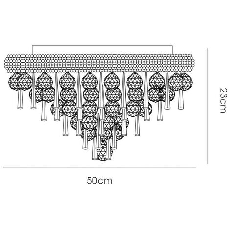 Inspired Diyas Alexandra Plafonnier Affleurant Ampoules Chrome