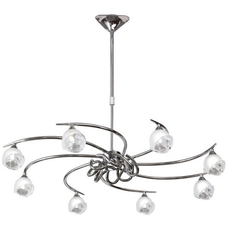 Inspired Mantra Fragma Télescopique Semi Flush 8 Light G9 Chrome Poli