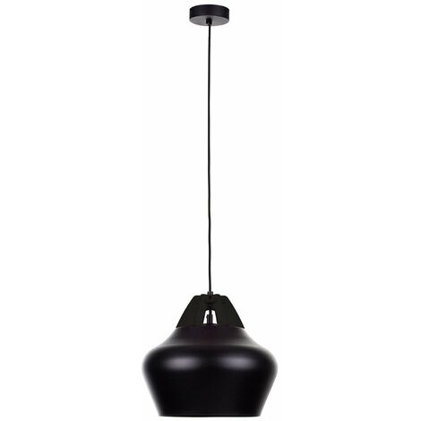 Keter Lighting Negro Dome Suspension Plafonnier Bois Noir Cm