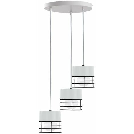 Keter Lighting Ohio Cluster Suspension Plafonnier Blanc Noir