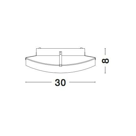 Merano Delta 30cm Plafonnier Encastré Verre Blanc Satiné Métal Chromé