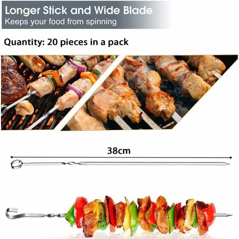 Brochettes Barbecue Inox Brochettes Kebab Lot De 20 Brochettes