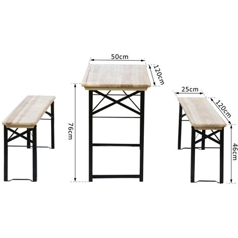 Table De Camping Pique Nique Pliable Portable Bancs Pliables M Tal