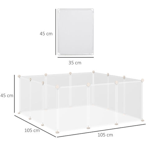 Cage Parc Enclos Modulable Petits Animaux Dim L X L X H Cm