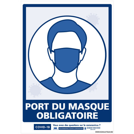 Panneau Port Du Masque Obligatoire Rectangulaire Adh Sif X Mm