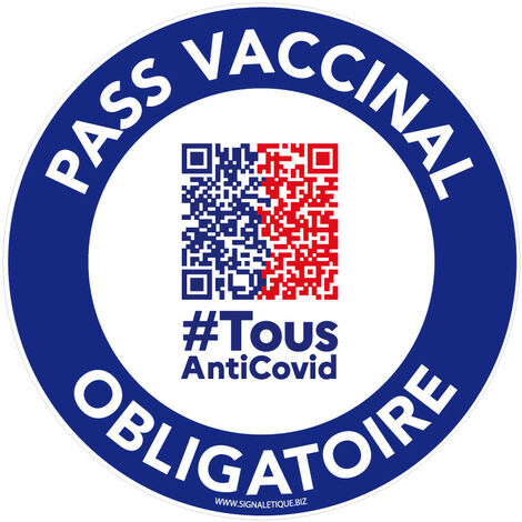 Panneau Pass Vaccinal Obligatoire Rond Blanc Signalisation Pass