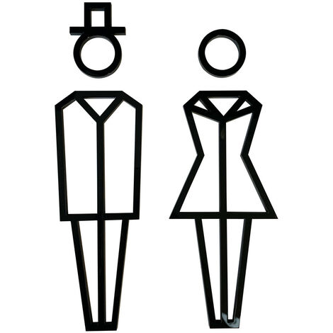 PIctogramme WC Hommes Femmes Relief En Plexi