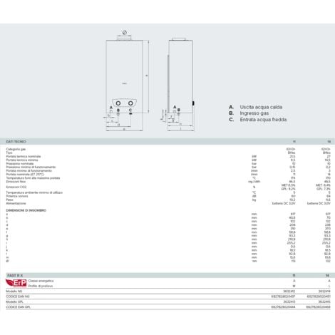 Ariston Fast R X Scaldabagno Istantaneo Litri Camera Aperta Metano