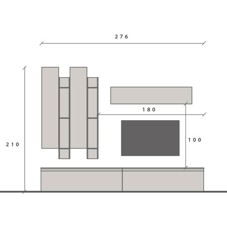 Parete Attrezzata Soggiorno Comp 4 Infinity ARDESIA PIOMBO