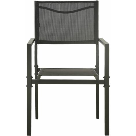 Chaises De Jardin Pcs Textil Ne Et Acier Noir Et Anthracite