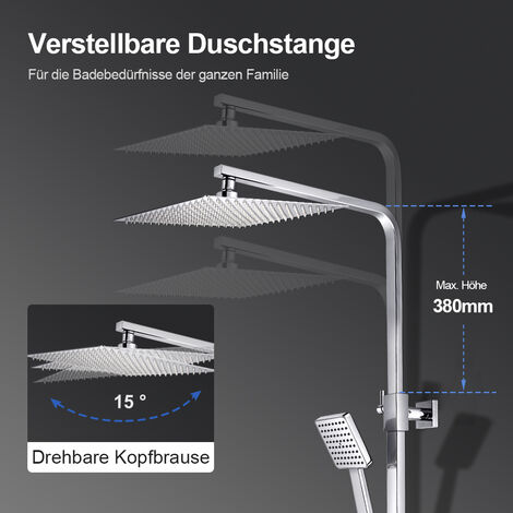 Meykoers Duschsäule mit Thermostat 38 Duschsystem höhenverstellbarer