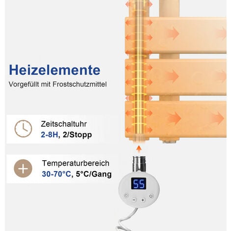 Meykoers Elektrischer Handtuchtrockner 899 x 400 mm Weiß