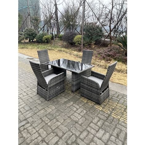 Fimous Dark Grey Mixed Outdoor Pe Wicker Rattan Garden Furniture