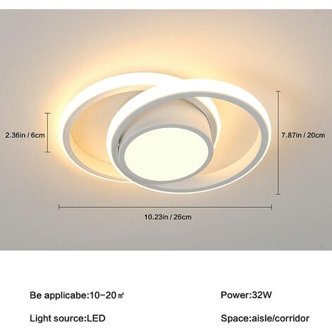 Plafoniera Led W Design Moderno Bianco Caldo K Rotondo Lampada A