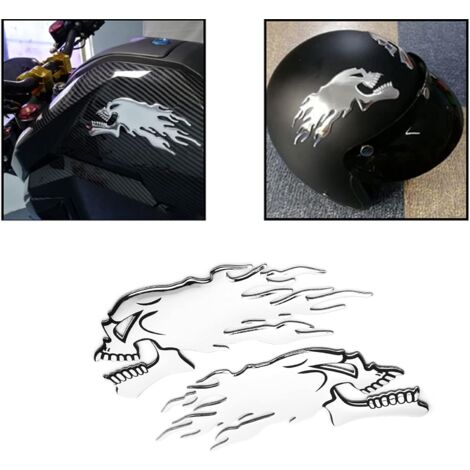 Pieces D Fuel Tank Sticker Universal Flame Skull Decal Decorations