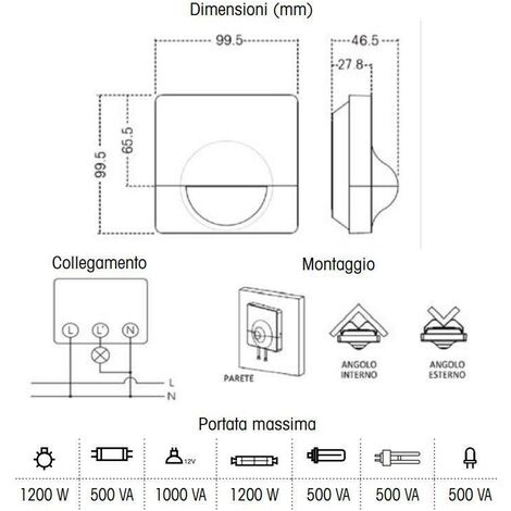 Detector De Movimiento Mural Orbis Neomat 230v Blanco Ob131512