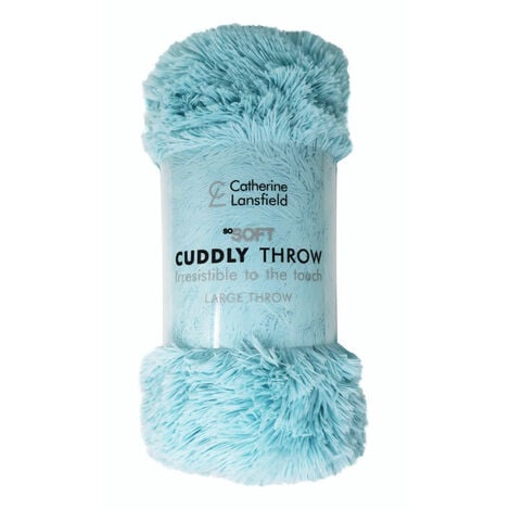 Catherine Lansfield Cuddly Deep Pile Shaggy Faux Fur Fleece Throw Duck