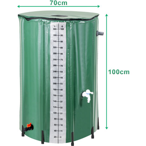 TolleTour Baril d eau de pluie 380L Écupérateur d eau Pluviale Pliable