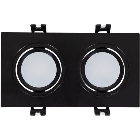 Foco Downlight Cuadrado Basculante Gu W Corte X Mm Pc Negro