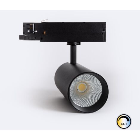 Foco Carril LED Trifásico 40W Carlo CCT Seleccionable No Flicker Negro