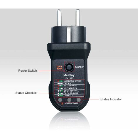 Socket Tester Advanced RCD Electrical Socket Tester Direct Neutral