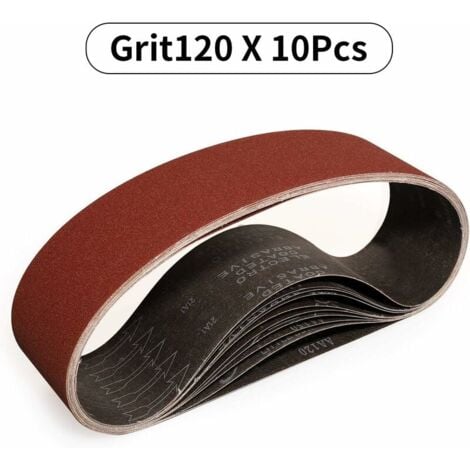 Bandes Abrasives 100x610 mm 10 Pièces de 120 Grain Bande Ponceuse pour