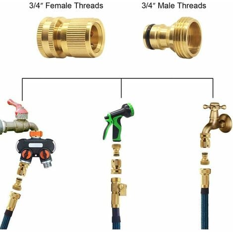 Tuyau de Jardin Extensible mâle et Femelle Adaptateurs Connecteurs