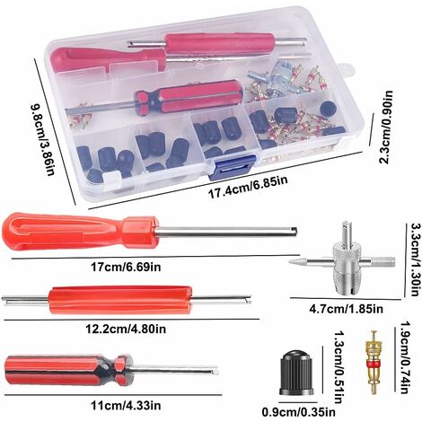 64 Pièces Outils pour Valves de Pneus Démonte Valve Pneu Démonte Obus