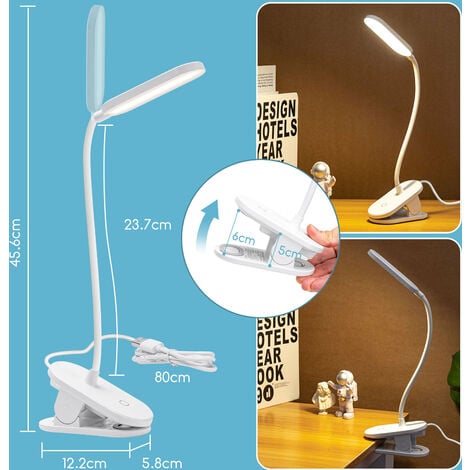 Aigostar Luz De Lectura L Mpara Lectura Led Con Clip Y Brazo Flexible