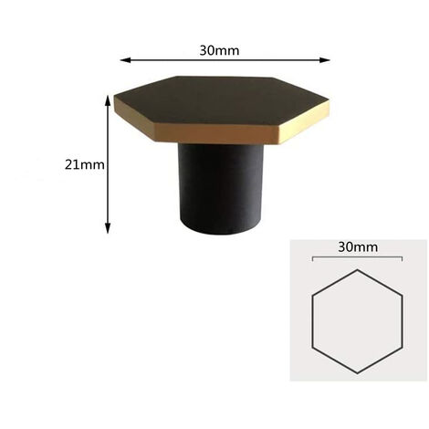 10x Bouton de Tiroir Hexagonal Poignée de Meuble Monotrou pour Armoire