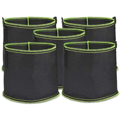 5 Pcs Sac à Plantes Non Tissé 10 Gallons Sac Plantation Pomme de Terre