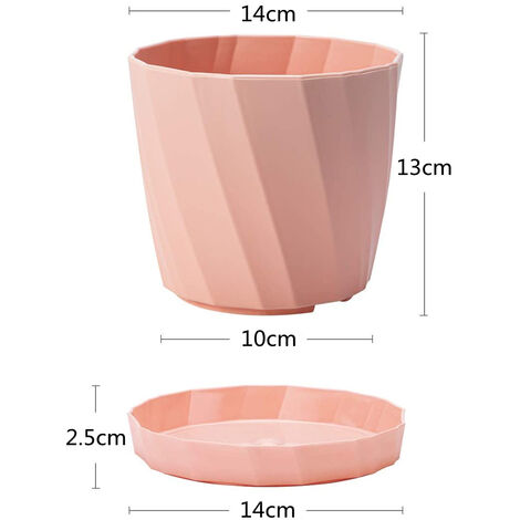 Lot De 3 Pots De Fleurs En Plastique Avec Trous De Drainage Et Plateaux