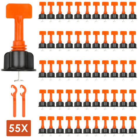 VINGO Niveleurs de Tuiles 55 pièces Nivellement des Carreaux Système d
