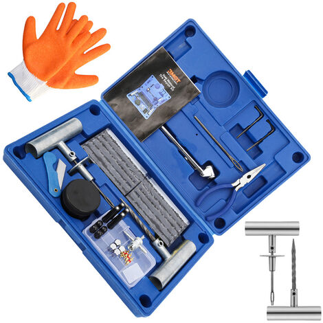 Deactive VINGO Mèche Pneu Crevaison73Pcs Kit de Réparation Pneu Bleu