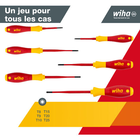 Wiha Jeu De Tournevis SoftFinish Electric SlimFix TORX 6 Pcs 36558