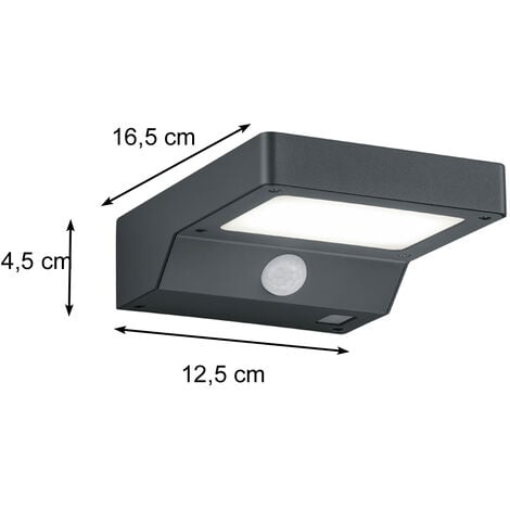 Led Solar Wandleuchte Au Enleuchte Er Set Mit Bewegungsmelder Anthrazit