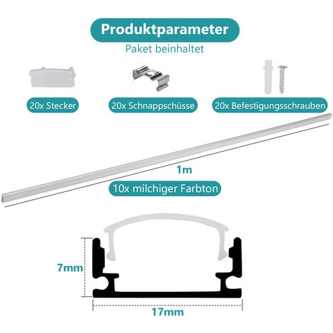 X M Profil Aluminium Led Angle Anodis Diffuseur Laiteux Pour Ruban