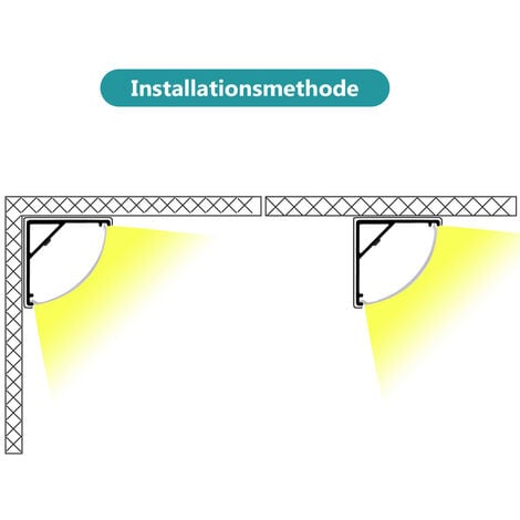 Swanew X M Led Profil Aluminium Bande D Angle Bande Bandes Blanches