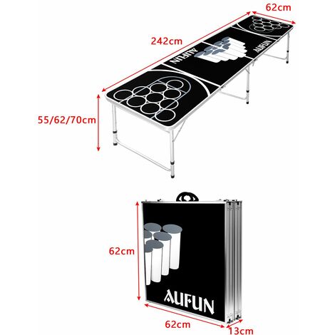 UISEBRT Beer Pong Tisch Set Klappbarer Inkl 100 Becher 50 Rot 50