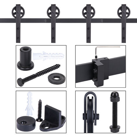 200cm 6 6FT Herraje Para Puerta Corredera Kit Riel Hardware Puerta De