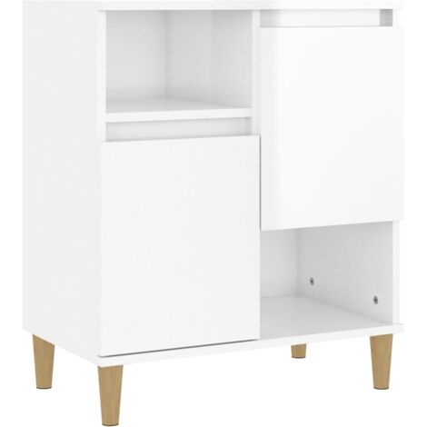 Buffet Blanc Brillant X X Cm Bois D Ing Nierie