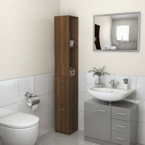 Armoire De Bain Ch Ne Marron X X Cm Bois D Ing Nierie