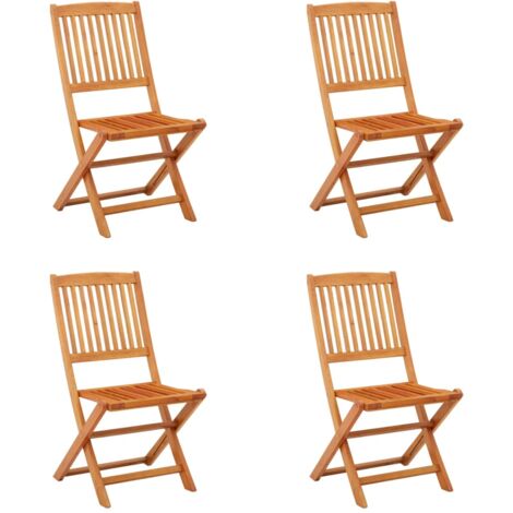 Chaises De Jardin Pliables Lot De Bois D Eucalyptus Massif